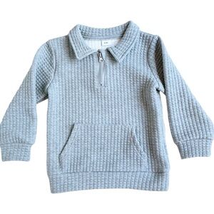 LIKE NEW Toddler Girl/Boy Waffle Textured Zipper Solid Sweatshirt size 4/5